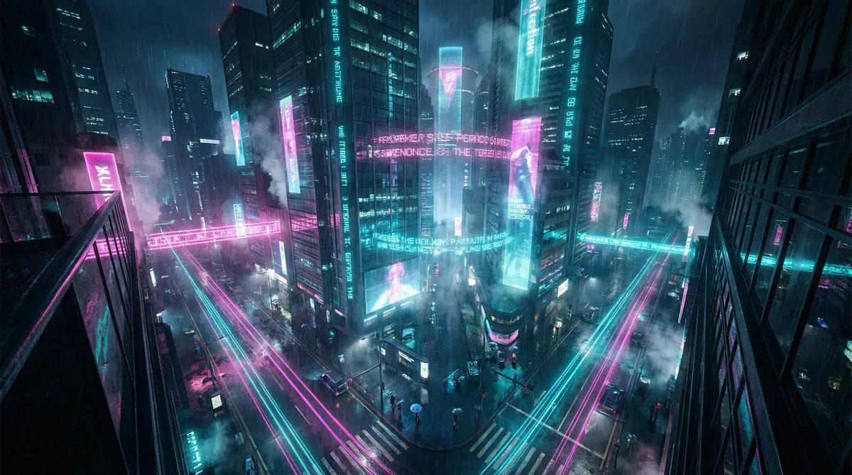 沉香如屑免费版在线观看 竖屏短剧平台首页背景 - 赛博朋克都市夜景